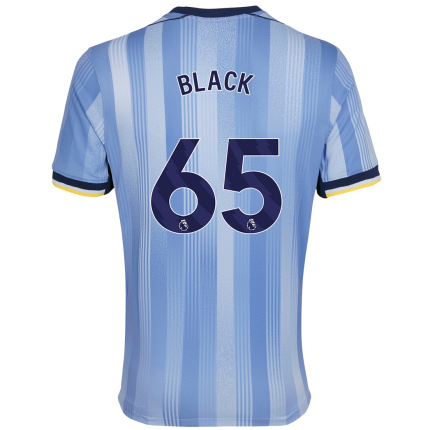 Kids Football Leo Black #65 Light Blue Away Jersey 2024/25 T-Shirt Nz