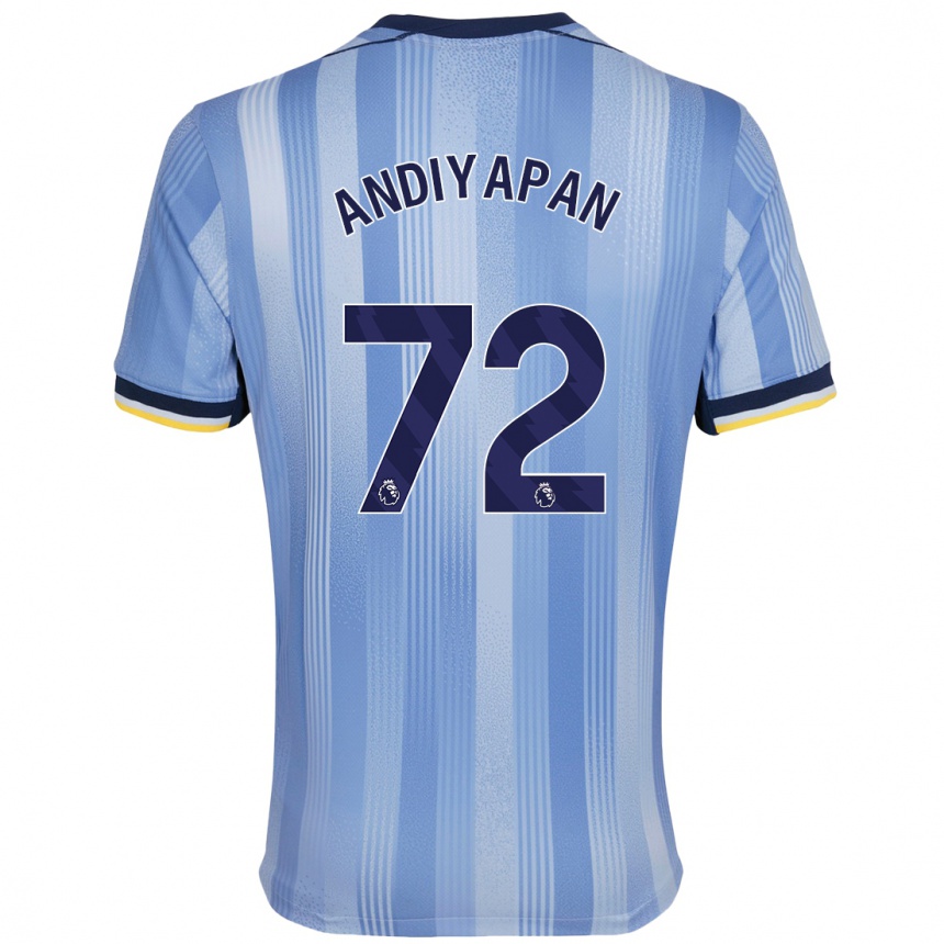 Kids Football William Andiyapan #72 Light Blue Away Jersey 2024/25 T-Shirt Nz