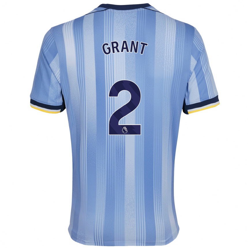 Kids Football Charlotte Grant #2 Light Blue Away Jersey 2024/25 T-Shirt Nz