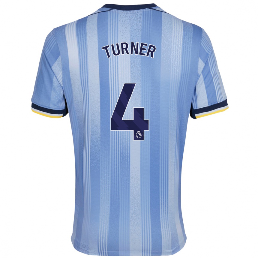 Kids Football Amy Turner #4 Light Blue Away Jersey 2024/25 T-Shirt Nz