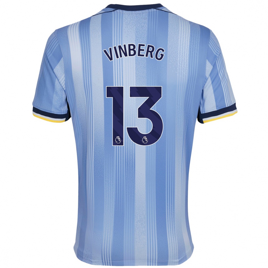 Kids Football Matilda Vinberg #13 Light Blue Away Jersey 2024/25 T-Shirt Nz