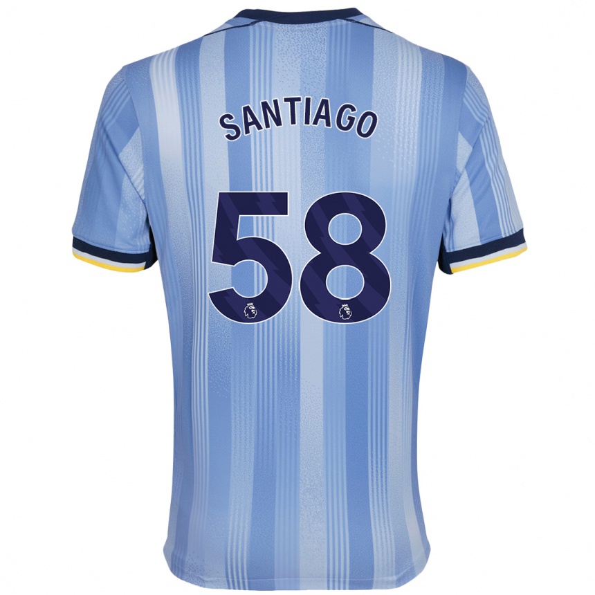 Kids Football Yago Santiago #58 Light Blue Away Jersey 2024/25 T-Shirt Nz