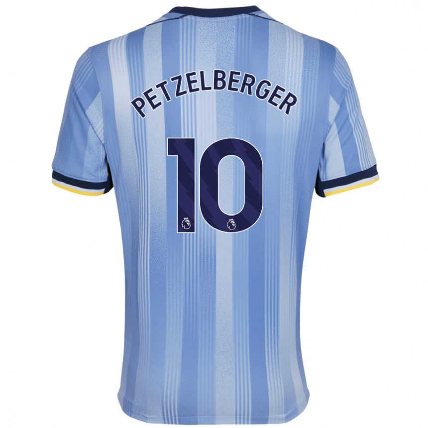 Kids Football Ramona Petzelberger #10 Light Blue Away Jersey 2024/25 T-Shirt Nz