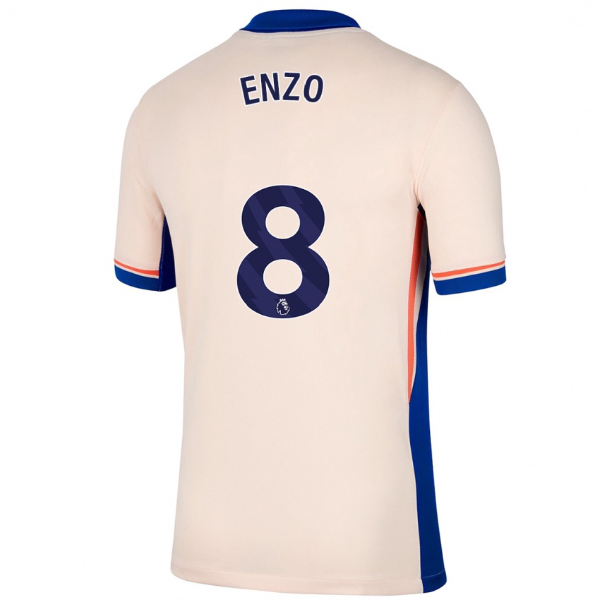 Kids Football Enzo Fernández #8 Light Beige Away Jersey 2024/25 T-Shirt Nz