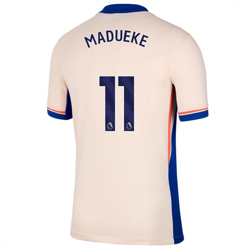 Kids Football Noni Madueke #11 Light Beige Away Jersey 2024/25 T-Shirt Nz