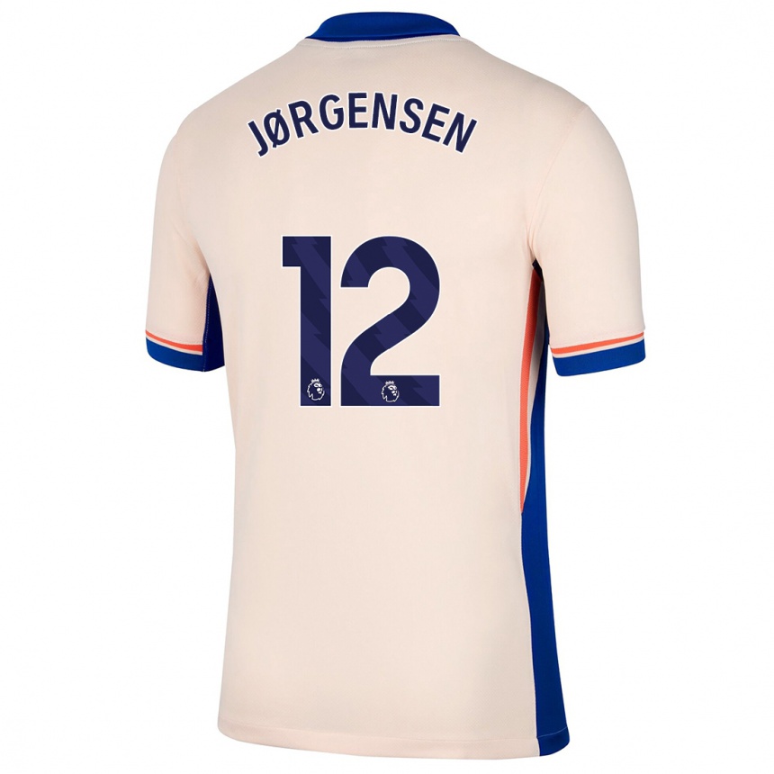 Kids Football Filip Jørgensen #12 Light Beige Away Jersey 2024/25 T-Shirt Nz