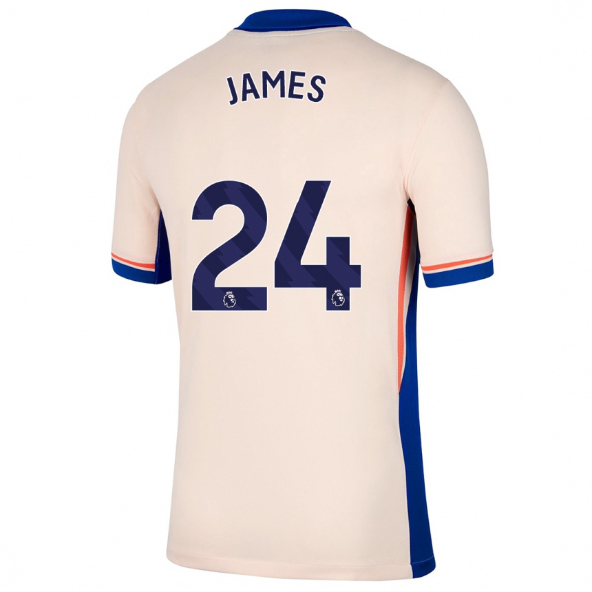 Kids Football Reece James #24 Light Beige Away Jersey 2024/25 T-Shirt Nz