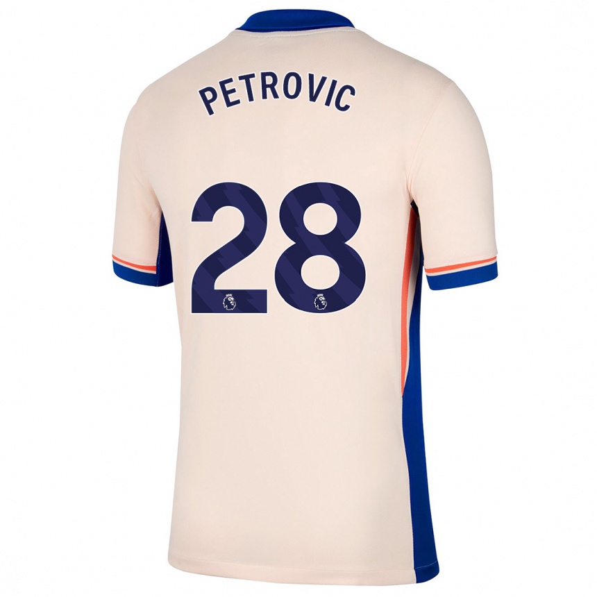 Kids Football Djordje Petrovic #28 Light Beige Away Jersey 2024/25 T-Shirt Nz