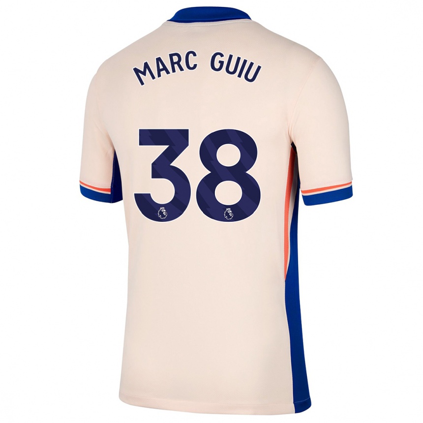 Kids Football Marc Guiu #38 Light Beige Away Jersey 2024/25 T-Shirt Nz