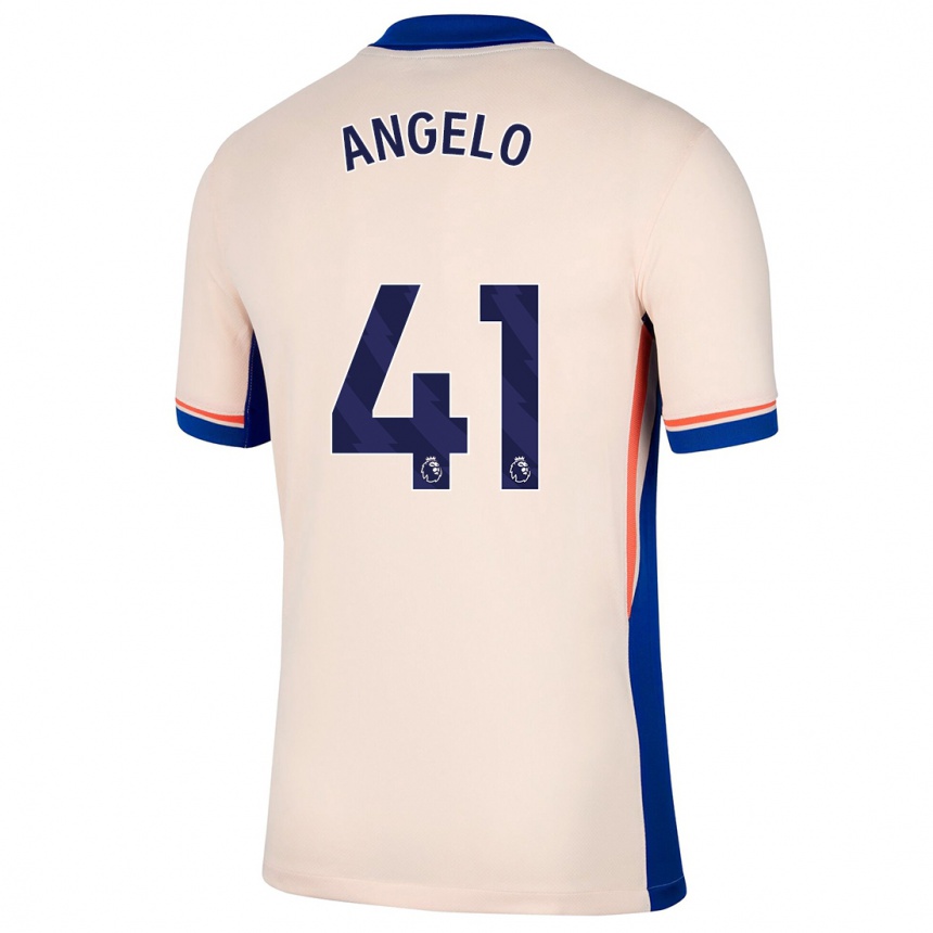 Kids Football Ângelo #41 Light Beige Away Jersey 2024/25 T-Shirt Nz