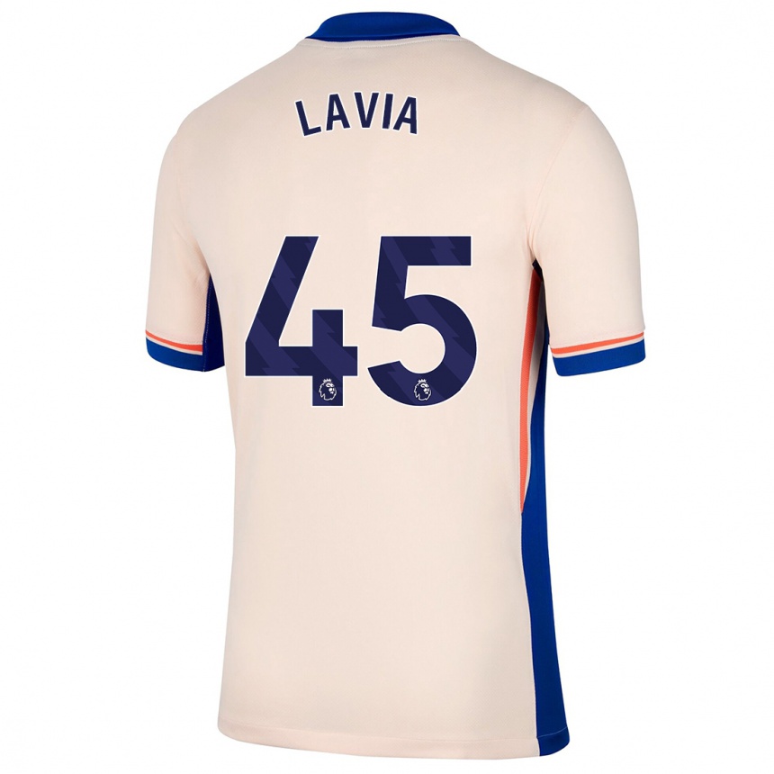 Kids Football Roméo Lavia #45 Light Beige Away Jersey 2024/25 T-Shirt Nz