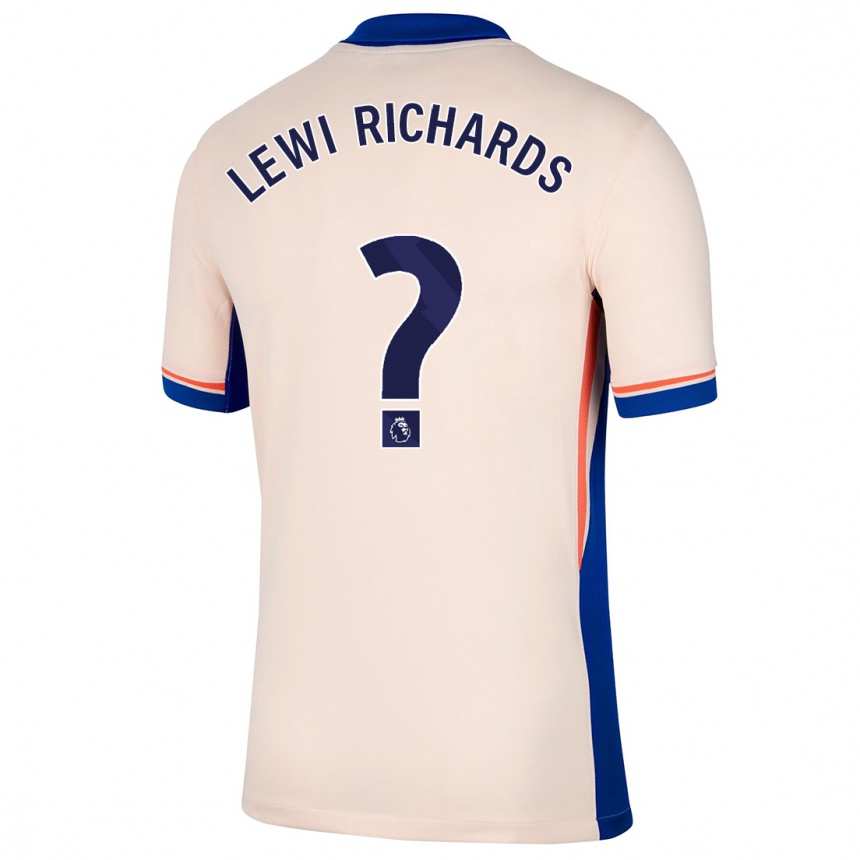 Kids Football Lewi Richards #0 Light Beige Away Jersey 2024/25 T-Shirt Nz