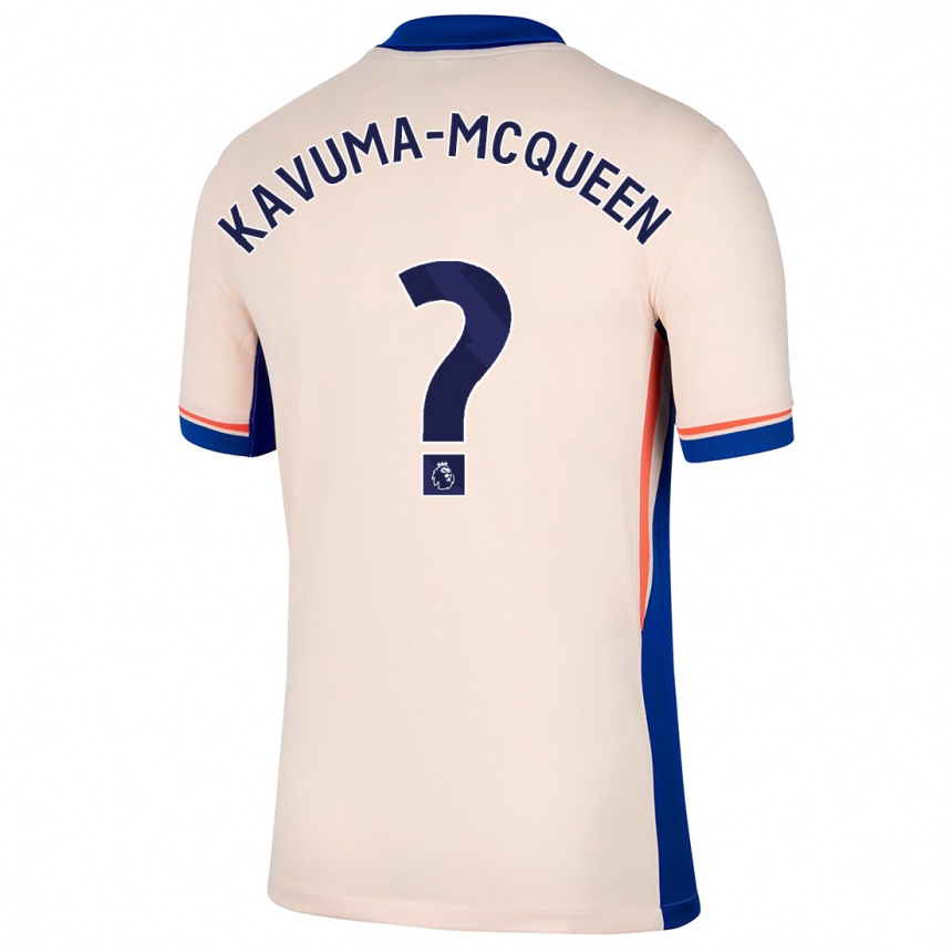 Kids Football Ryan Kavuma-Mcqueen #0 Light Beige Away Jersey 2024/25 T-Shirt Nz