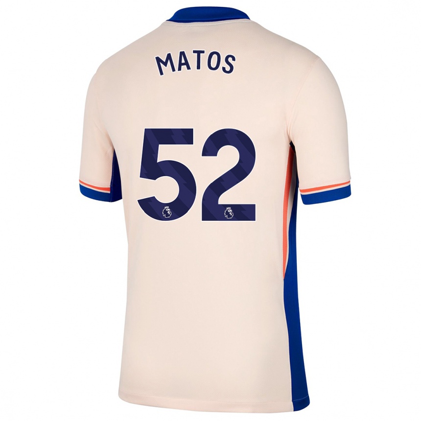 Kids Football Alex Matos #52 Light Beige Away Jersey 2024/25 T-Shirt Nz