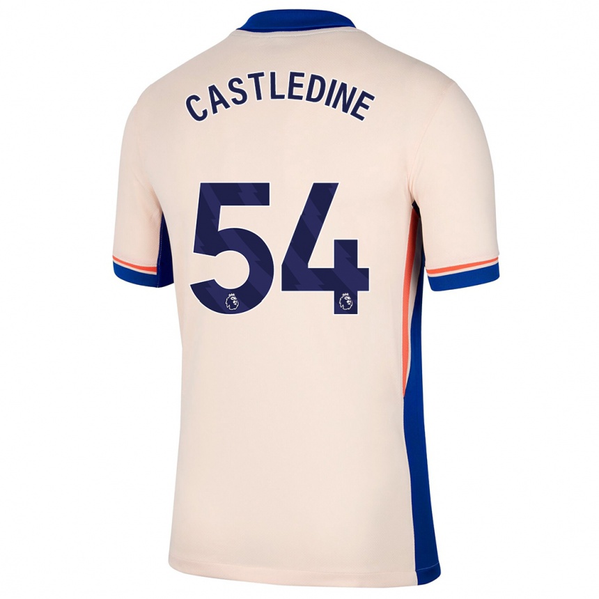 Kids Football Leo Castledine #54 Light Beige Away Jersey 2024/25 T-Shirt Nz