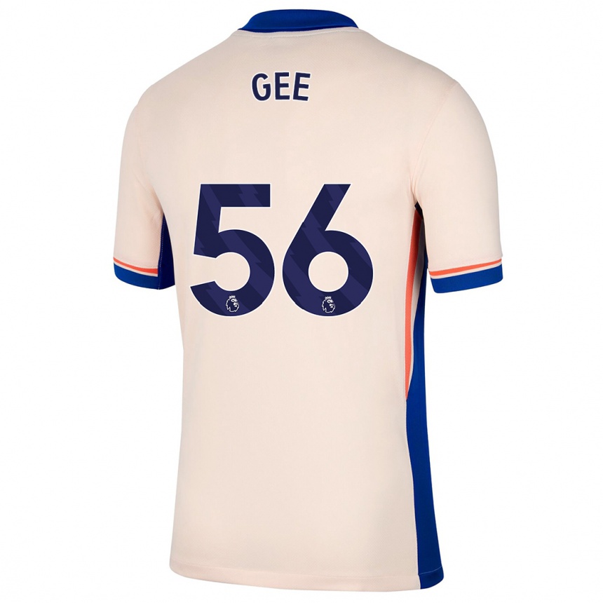 Kids Football Billy Gee #56 Light Beige Away Jersey 2024/25 T-Shirt Nz