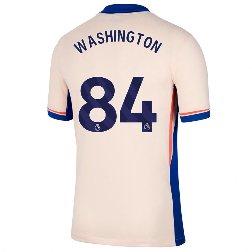 Kids Football Marcell Washington #84 Light Beige Away Jersey 2024/25 T-Shirt Nz