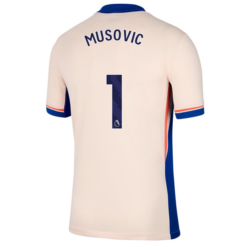 Kids Football Zecira Musovic #1 Light Beige Away Jersey 2024/25 T-Shirt Nz