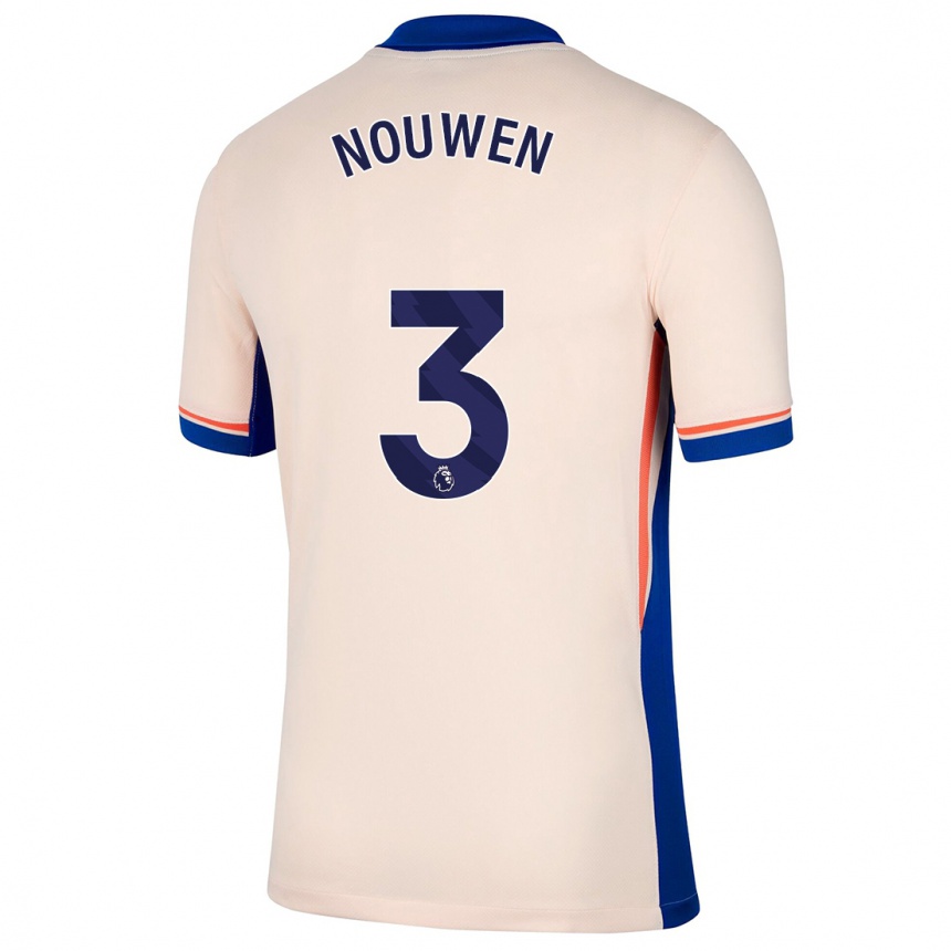 Kids Football Aniek Nouwen #3 Light Beige Away Jersey 2024/25 T-Shirt Nz