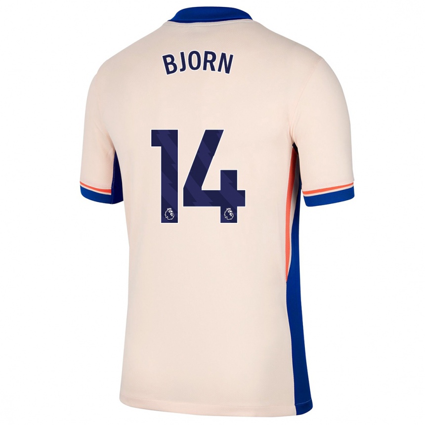 Kids Football Nathalie Björn #14 Light Beige Away Jersey 2024/25 T-Shirt Nz