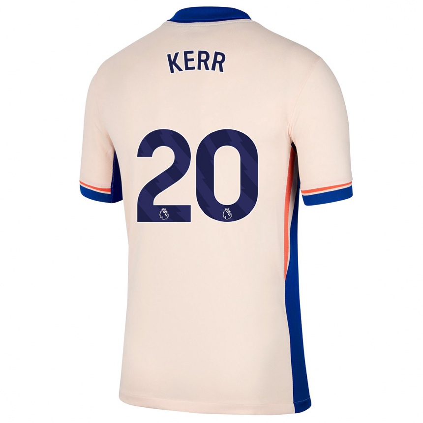 Kids Football Sam Kerr #20 Light Beige Away Jersey 2024/25 T-Shirt Nz