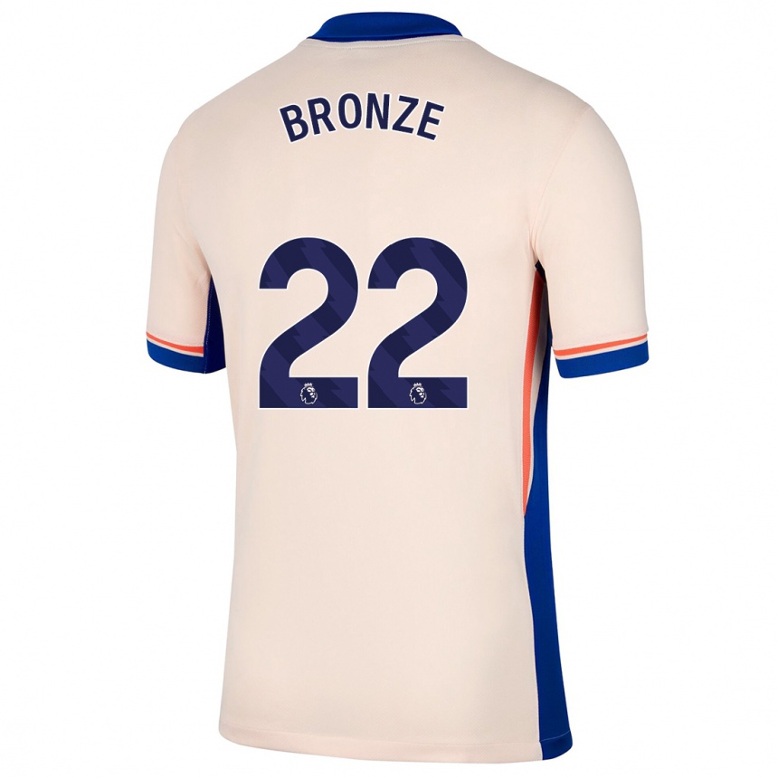 Kids Football Lucy Bronze #22 Light Beige Away Jersey 2024/25 T-Shirt Nz