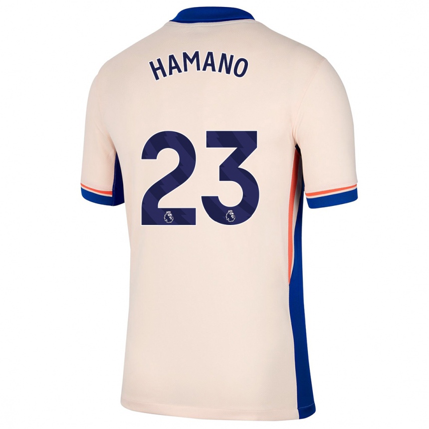 Kids Football Maika Hamano #23 Light Beige Away Jersey 2024/25 T-Shirt Nz