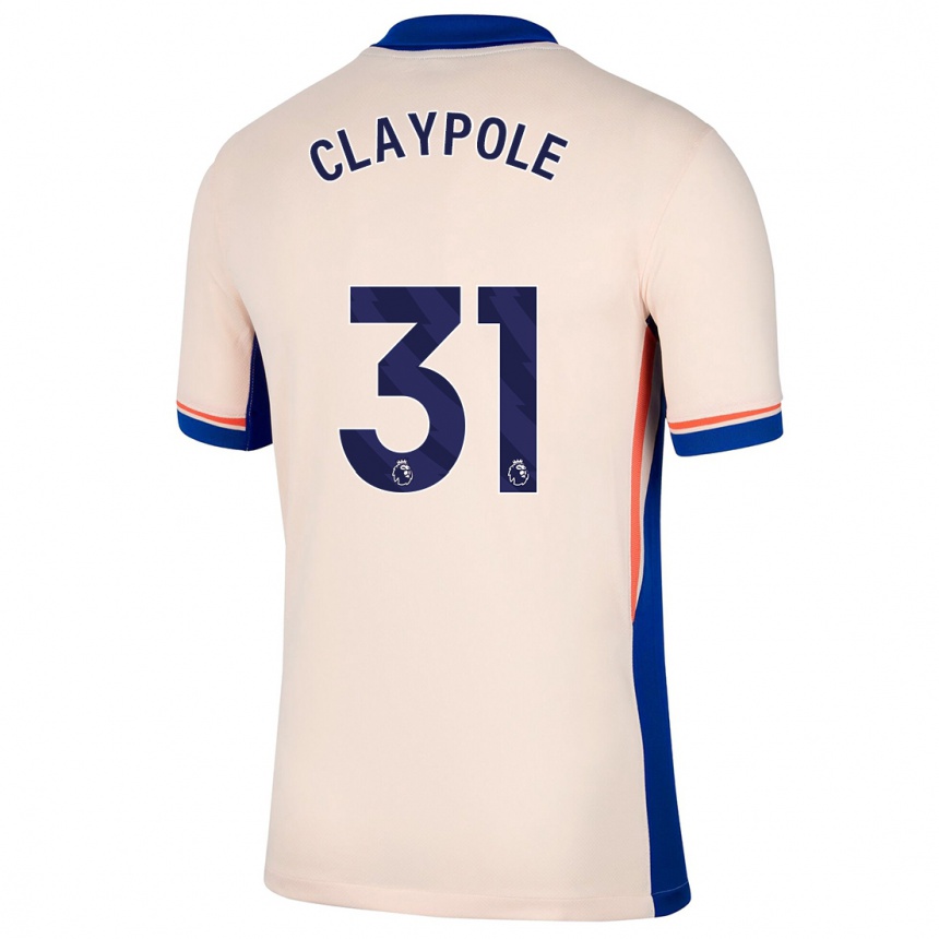 Kids Football Aimee Claypole #31 Light Beige Away Jersey 2024/25 T-Shirt Nz