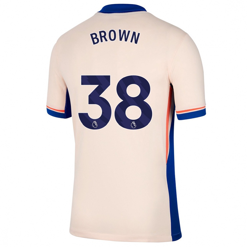 Kids Football Cerys Brown #38 Light Beige Away Jersey 2024/25 T-Shirt Nz