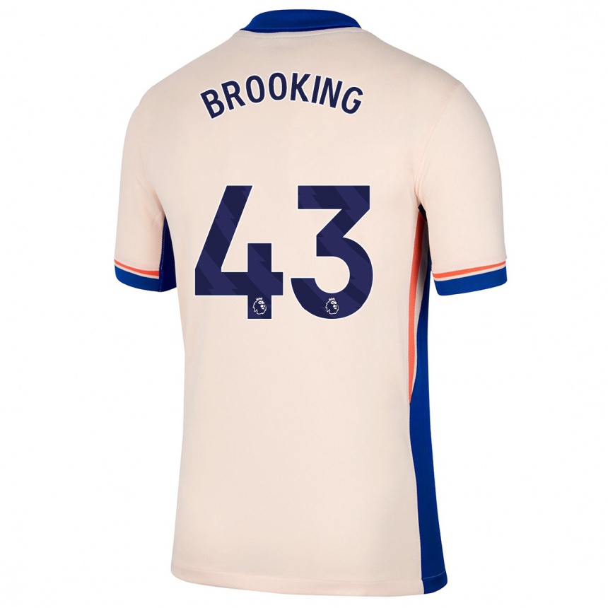 Kids Football Josh Brooking #43 Light Beige Away Jersey 2024/25 T-Shirt Nz