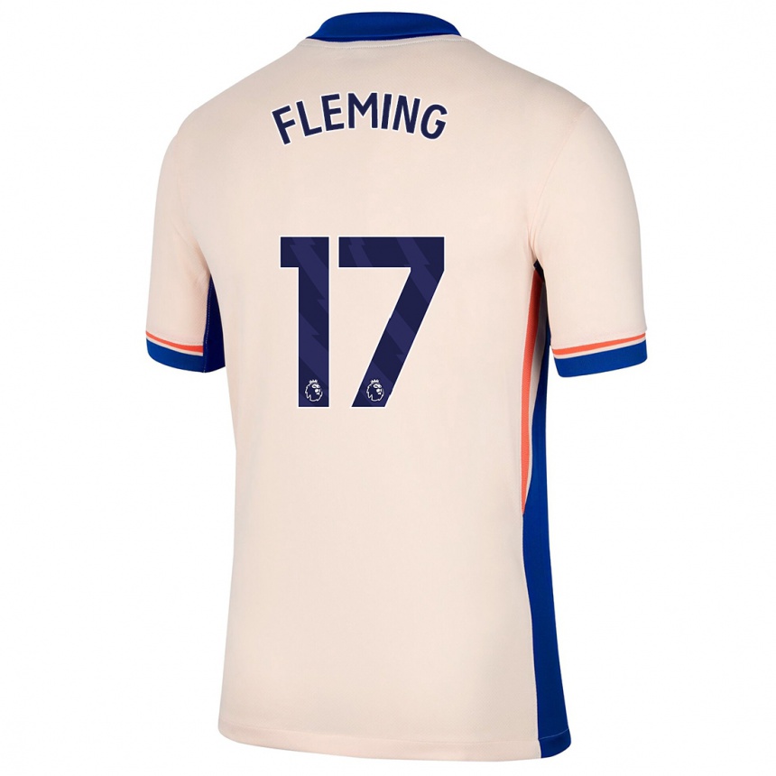 Kids Football Jessie Fleming #17 Light Beige Away Jersey 2024/25 T-Shirt Nz