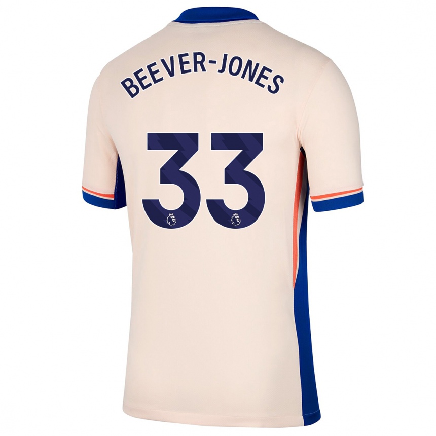 Kids Football Aggie Beever-Jones #33 Light Beige Away Jersey 2024/25 T-Shirt Nz