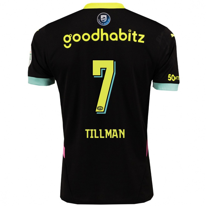 Kids Football Malik Tillman #7 Black Yellow Away Jersey 2024/25 T-Shirt Nz