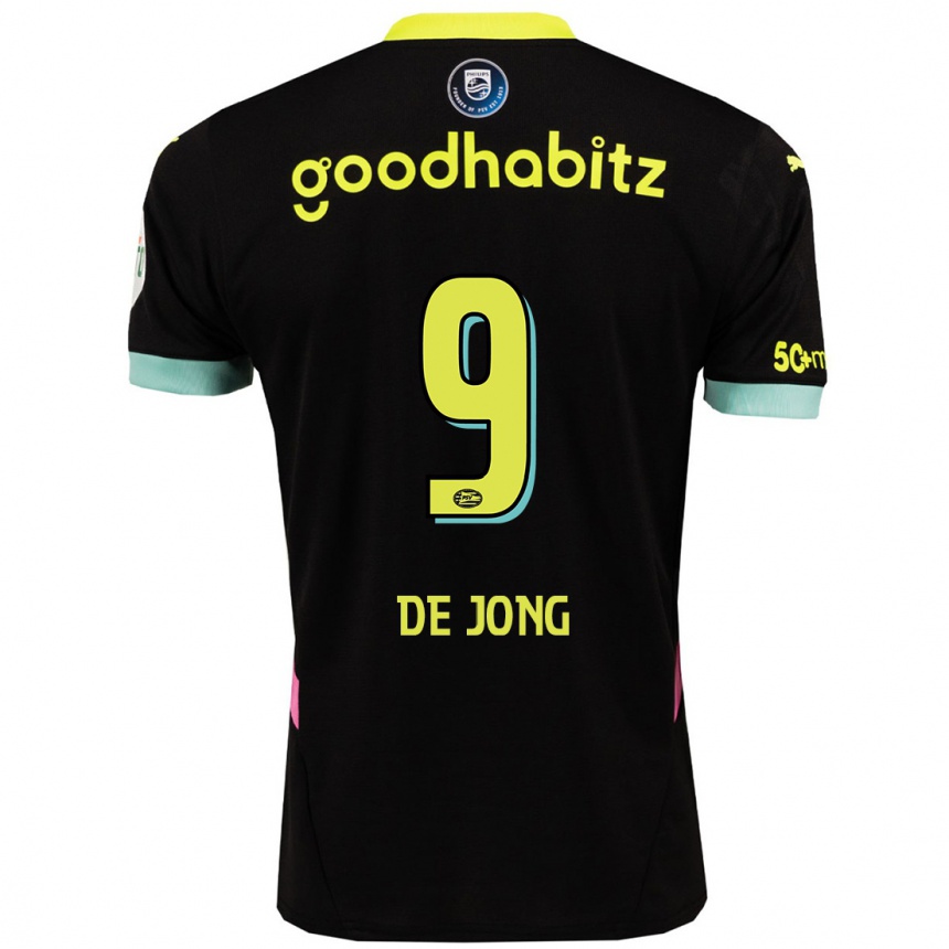 Kids Football Luuk De Jong #9 Black Yellow Away Jersey 2024/25 T-Shirt Nz