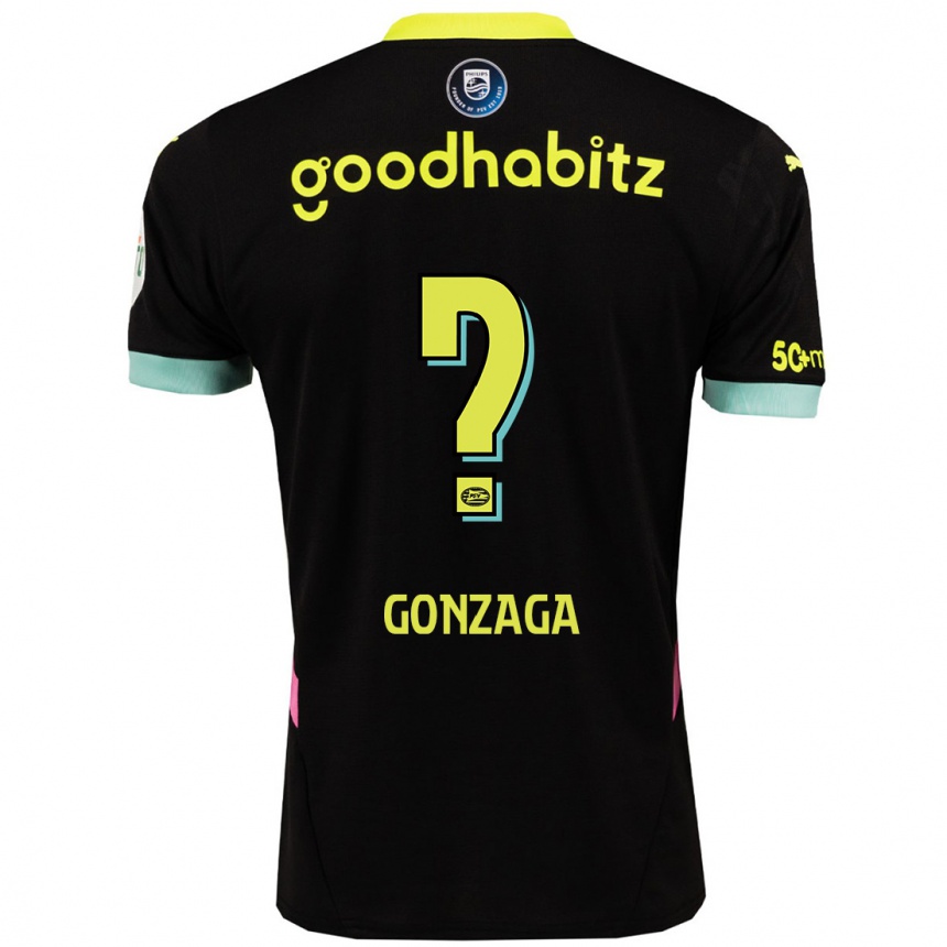 Kids Football Jamal Gonzaga #0 Black Yellow Away Jersey 2024/25 T-Shirt Nz