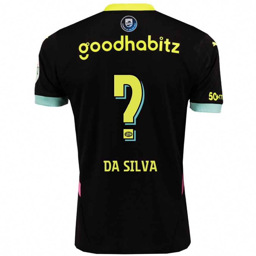 Kids Football Aston Da Silva #0 Black Yellow Away Jersey 2024/25 T-Shirt Nz