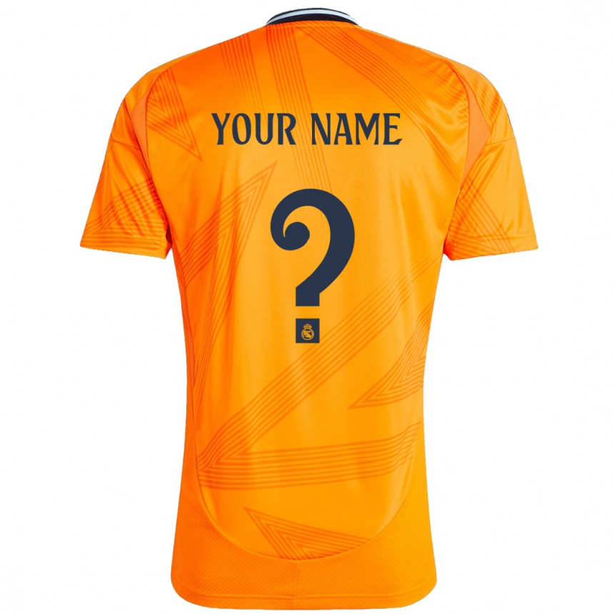 Kids Football Your Name #0 Orange Away Jersey 2024/25 T-Shirt Nz