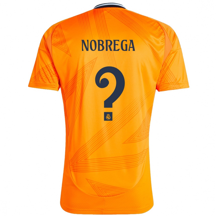 Kids Football Abraham Nobrega #0 Orange Away Jersey 2024/25 T-Shirt Nz