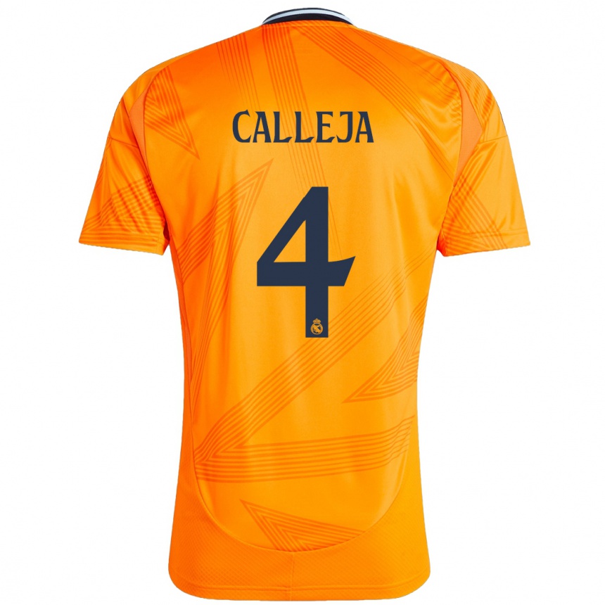 Kids Football Jaime Calleja #4 Orange Away Jersey 2024/25 T-Shirt Nz