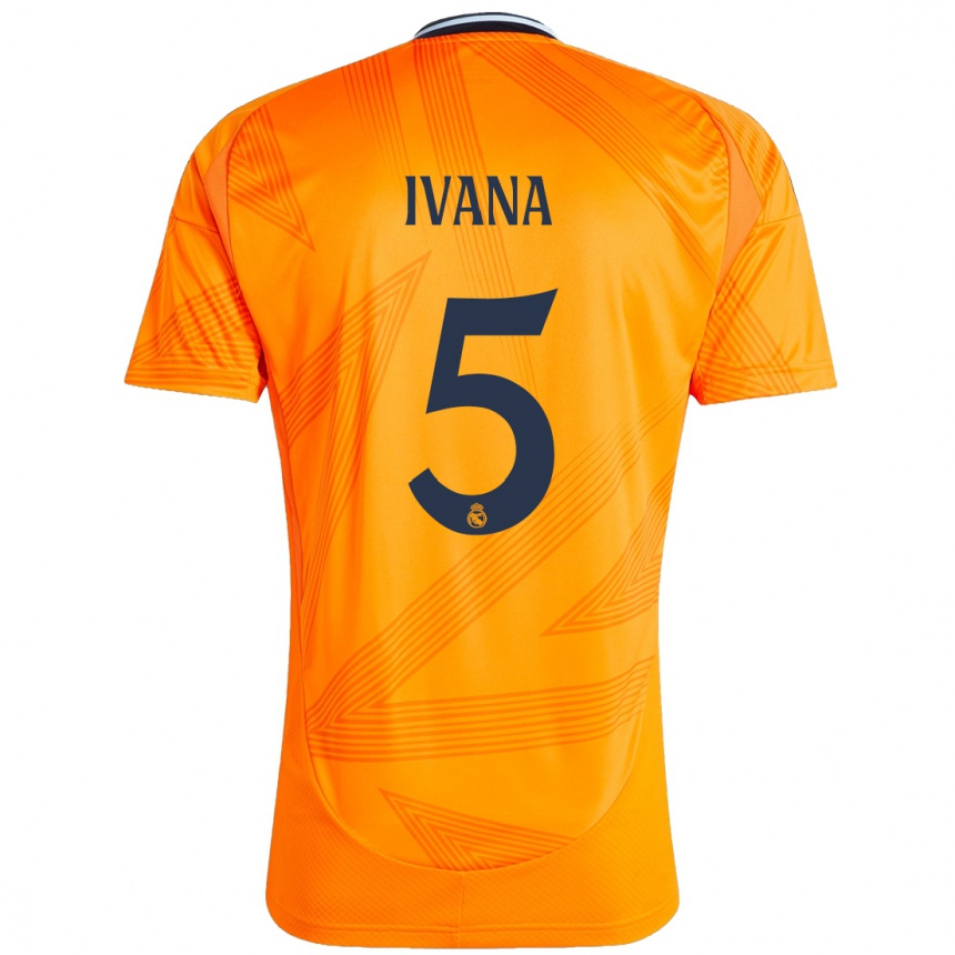 Kids Football Ivana Andres #5 Orange Away Jersey 2024/25 T-Shirt Nz