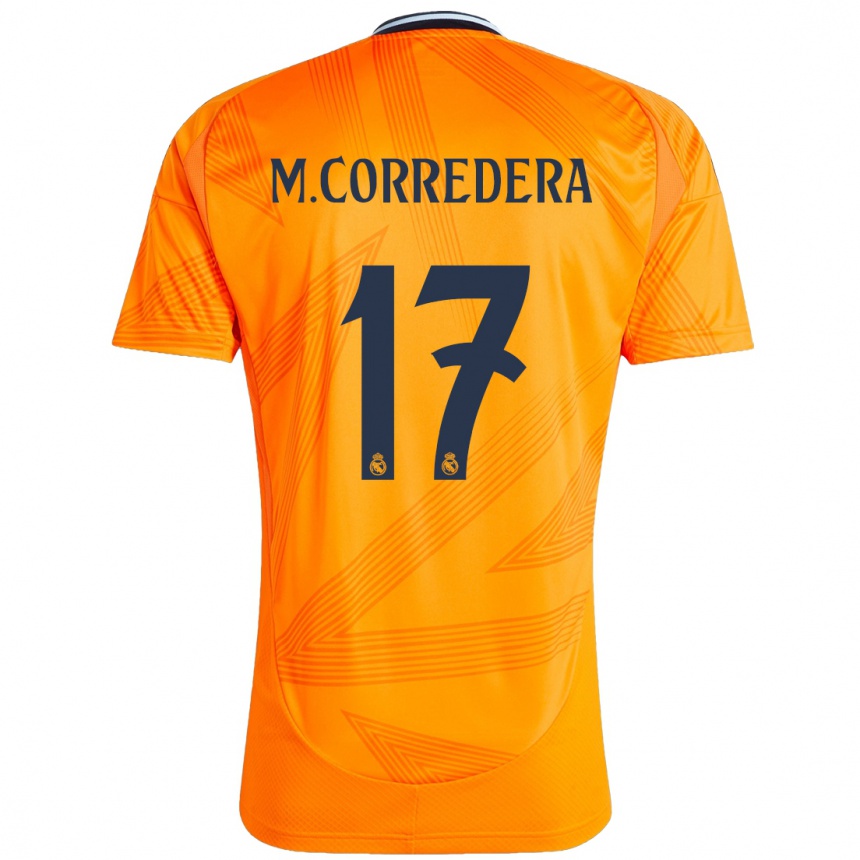 Kids Football Marta Corredera #17 Orange Away Jersey 2024/25 T-Shirt Nz