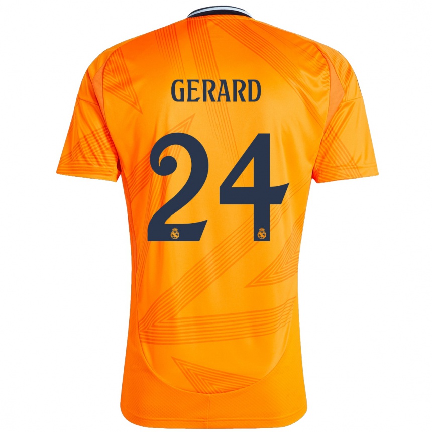 Kids Football Meline Gerard #24 Orange Away Jersey 2024/25 T-Shirt Nz