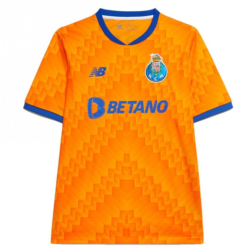 Kids Football Your Name #0 Orange Away Jersey 2024/25 T-Shirt Nz