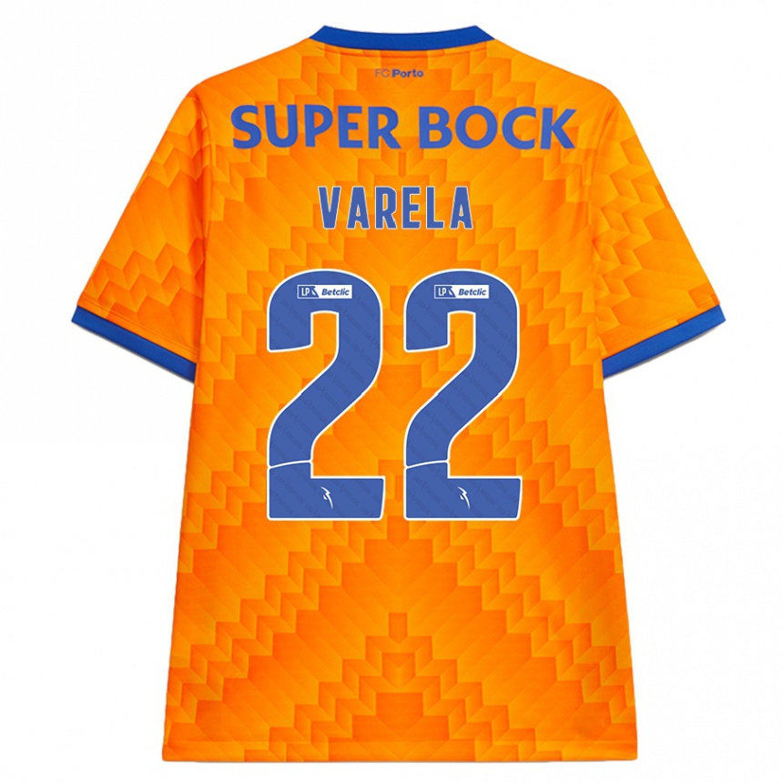 Kids Football Alan Varela #22 Orange Away Jersey 2024/25 T-Shirt Nz