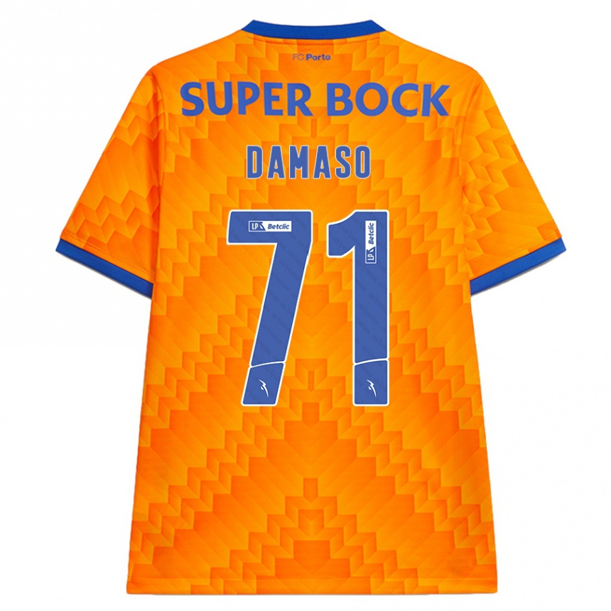 Kids Football Nico Damaso #71 Orange Away Jersey 2024/25 T-Shirt Nz