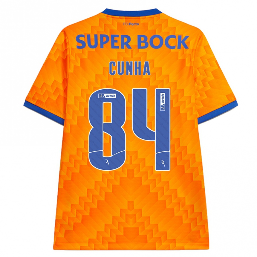 Kids Football Martim Cunha #84 Orange Away Jersey 2024/25 T-Shirt Nz