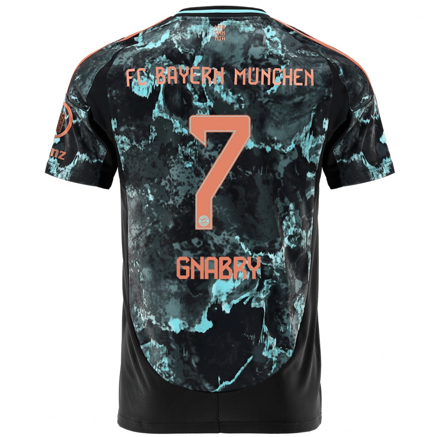 Kids Football Serge Gnabry #7 Black Away Jersey 2024/25 T-Shirt Nz