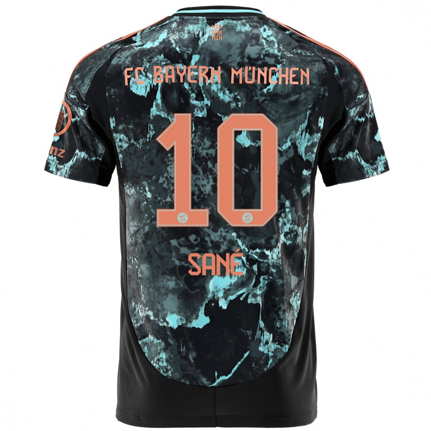 Kids Football Leroy Sane #10 Black Away Jersey 2024/25 T-Shirt Nz