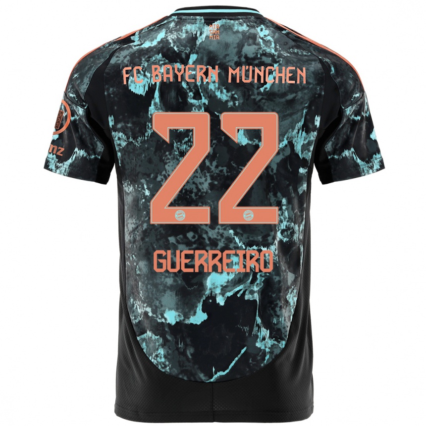 Kids Football Raphael Guerreiro #22 Black Away Jersey 2024/25 T-Shirt Nz