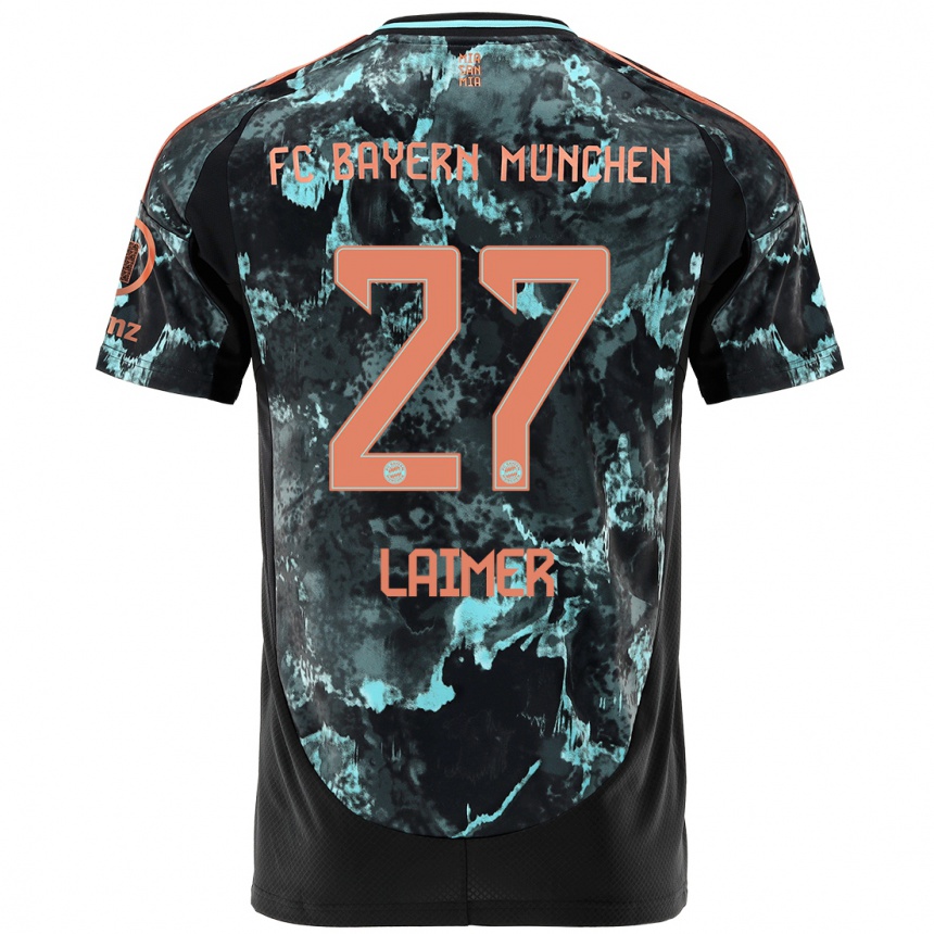 Kids Football Konrad Laimer #27 Black Away Jersey 2024/25 T-Shirt Nz